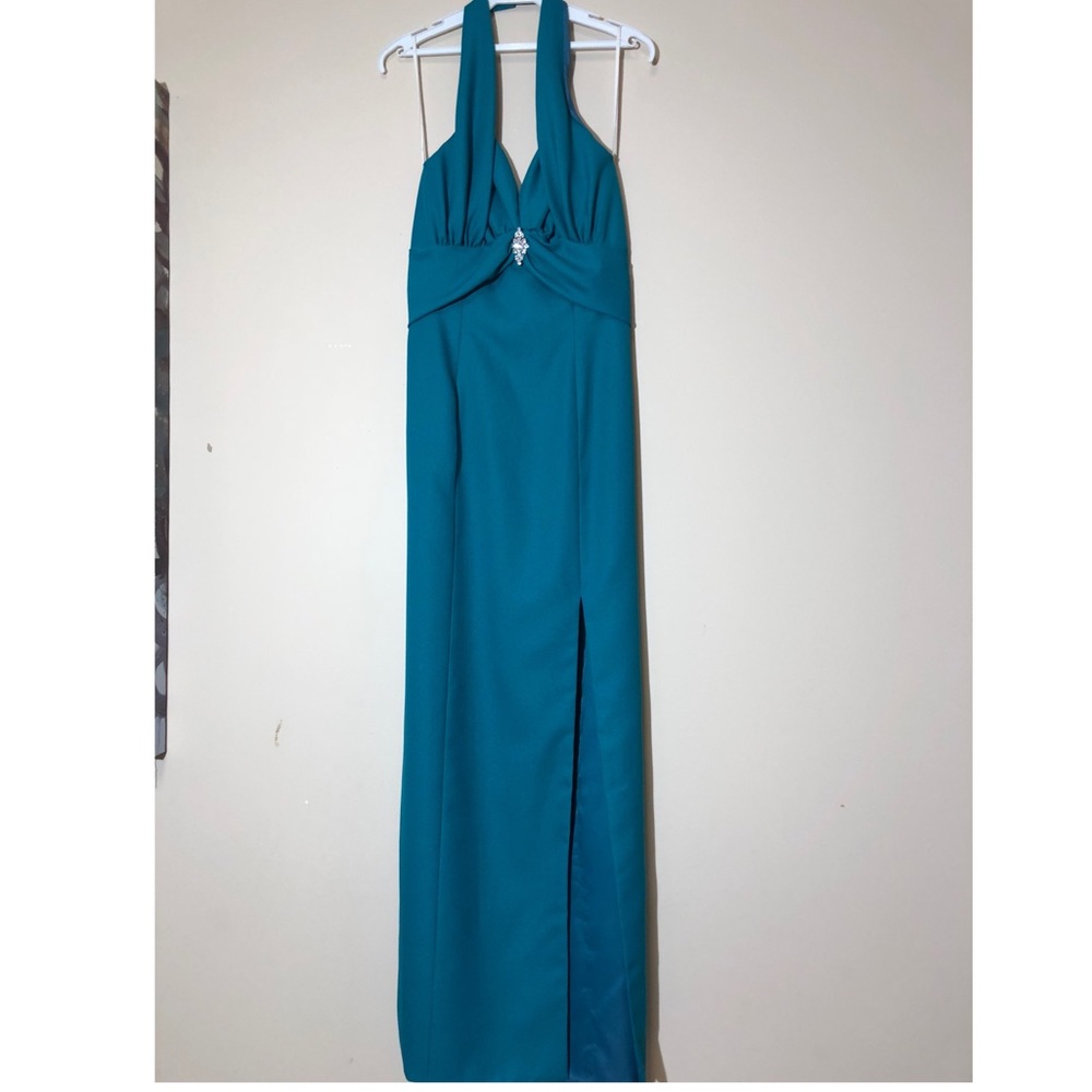 Teal Halter Formal/Prom Dress